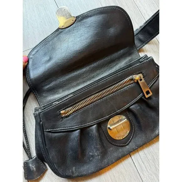 Mark Jacobs rare Vintage black leather bag with lock - Picture 5 of 16